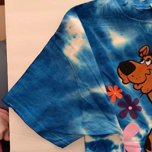 VTG Scooby Doo Shirt XL Blue 90s Tie Dye Cartoon Network Tee Hippie USA made NEW - Picture 5 of 9